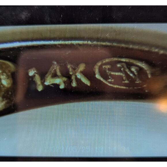 14K Yellow Gold Blue Topaz & Peridot Cluster Ring Estate Jewelry Size 9 – 4.13g - Picture 7 of 7